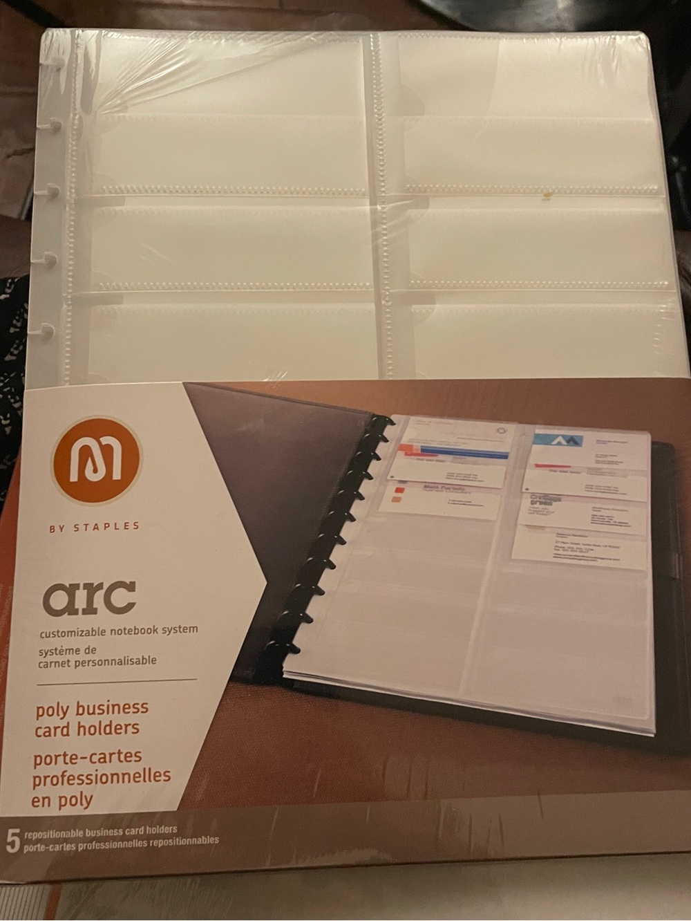 M by Staples Arc Customizable Notebook System Business Card Holder Refill Sheet